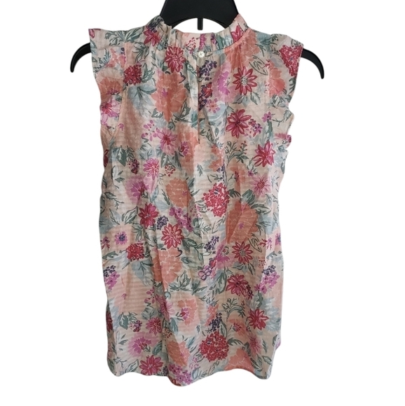 Loft floral Flutter mock sleeves tank top - Picture 2 of 4